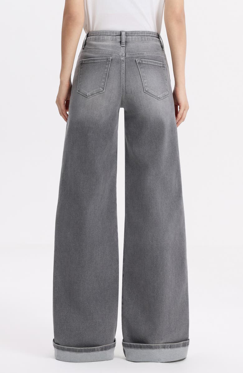 Bayeas Cuffed Wide Leg Jeans, Alternate, color, Light Grey