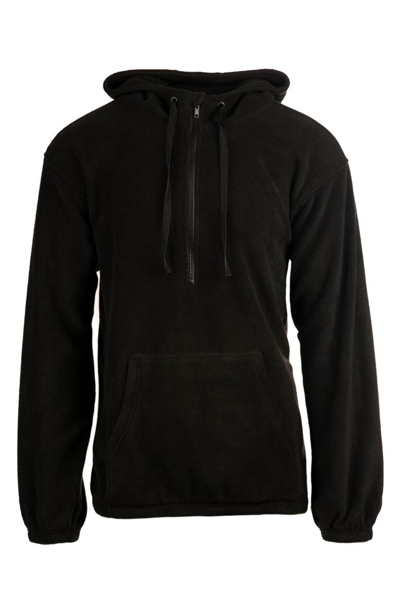 BURNSIDE Polar Fleece Quarter Zip Hoodie, Main, color, Black
