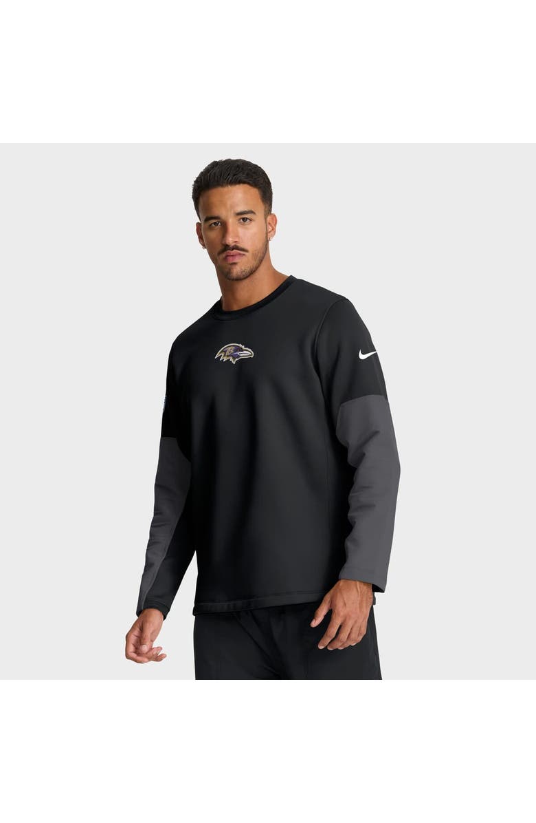 Nike Men's Nike Black Baltimore Ravens Sideline Scripted to Win Performance Long Sleeve T-Shirt, Main, color, Black