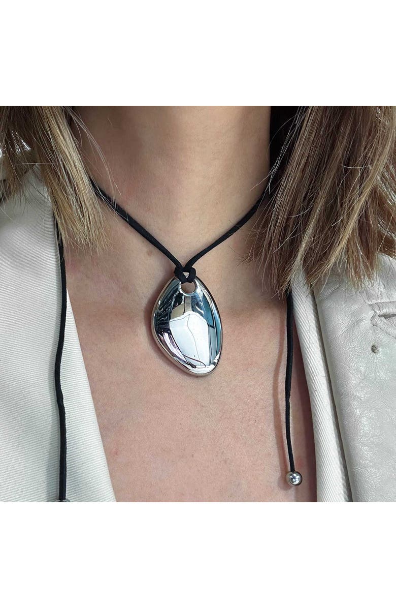 Outofoffice Bold Sculptural Silver Cord Necklace, Alternate, color, Silver