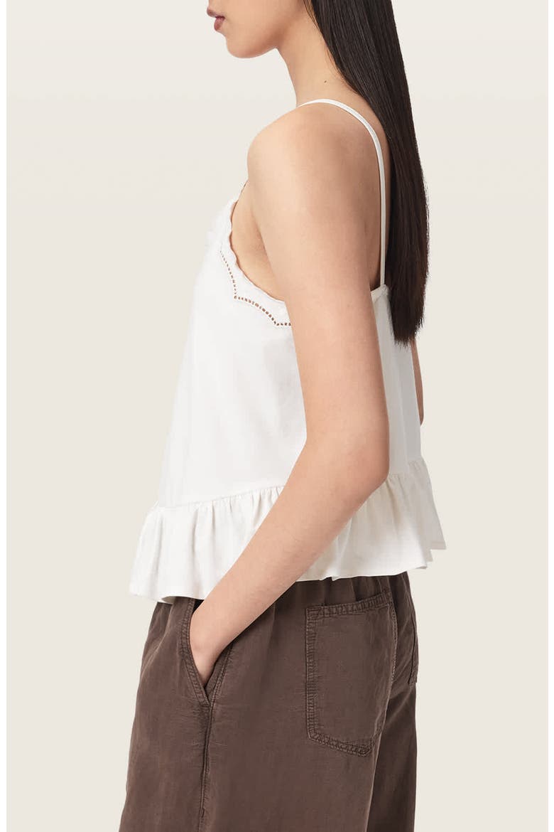 Georgia Lace Trim Peplum Camisole, Alternate, color, WHITE