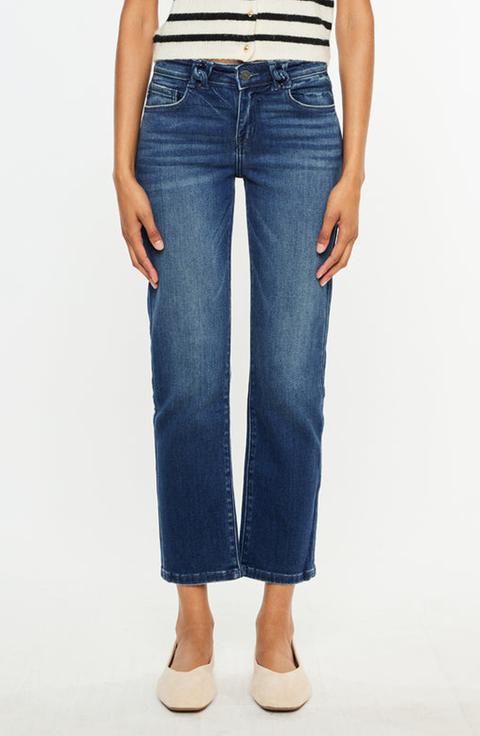 Dolores Mid Rise Slim Straight Fit Jeans