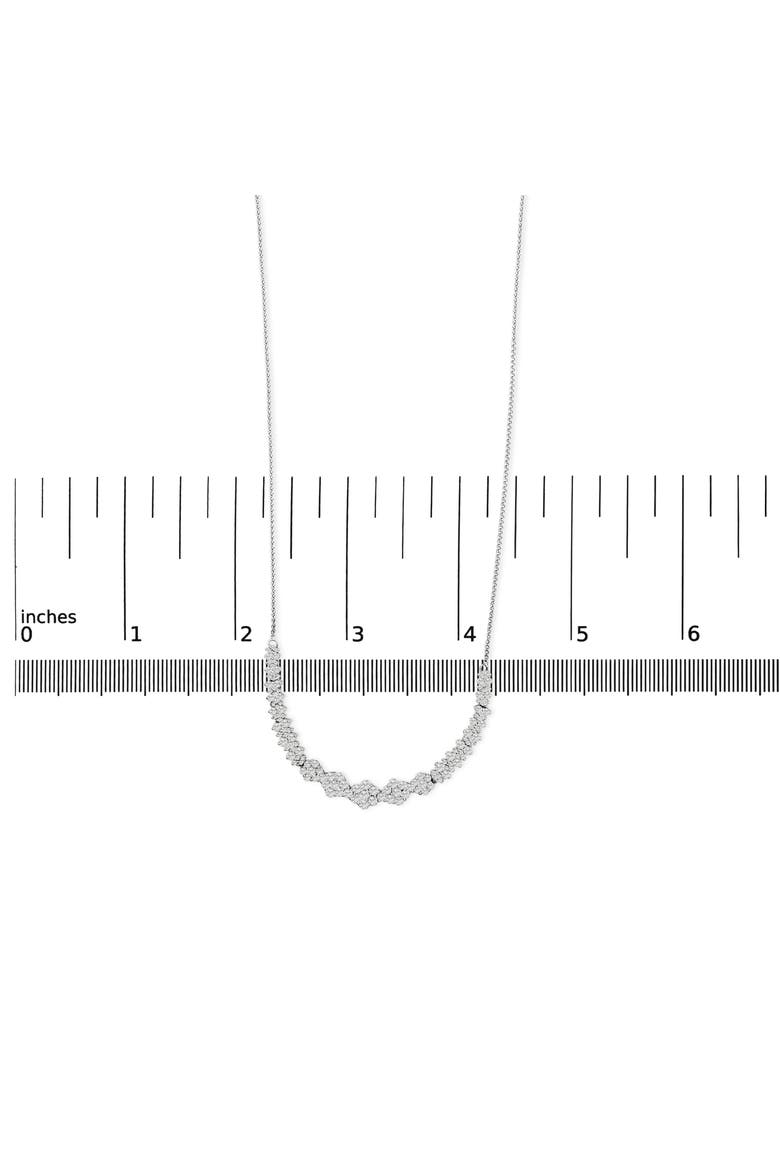14K White Gold 2.00 Cttw Diamond Composite Cluster Bar Necklace, Alternate, color, White Gold
