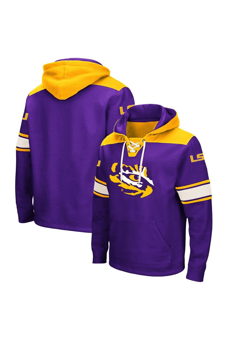 Men's Colosseum Purple LSU Tigers 2.0 Lace-Up Pullover Hoodie, Main, color, Purple