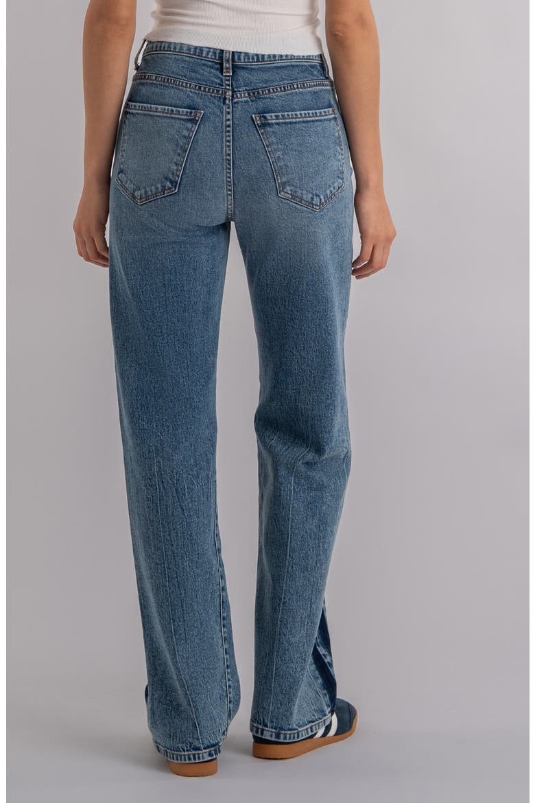 Sienna Side Stripe High Waist Straight Leg Jeans, Alternate, color, BRILLIANTLY W/M