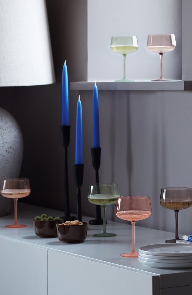 LSA Arc Contrast Set of 4 Flute Glasses, Alternate, color, Moss