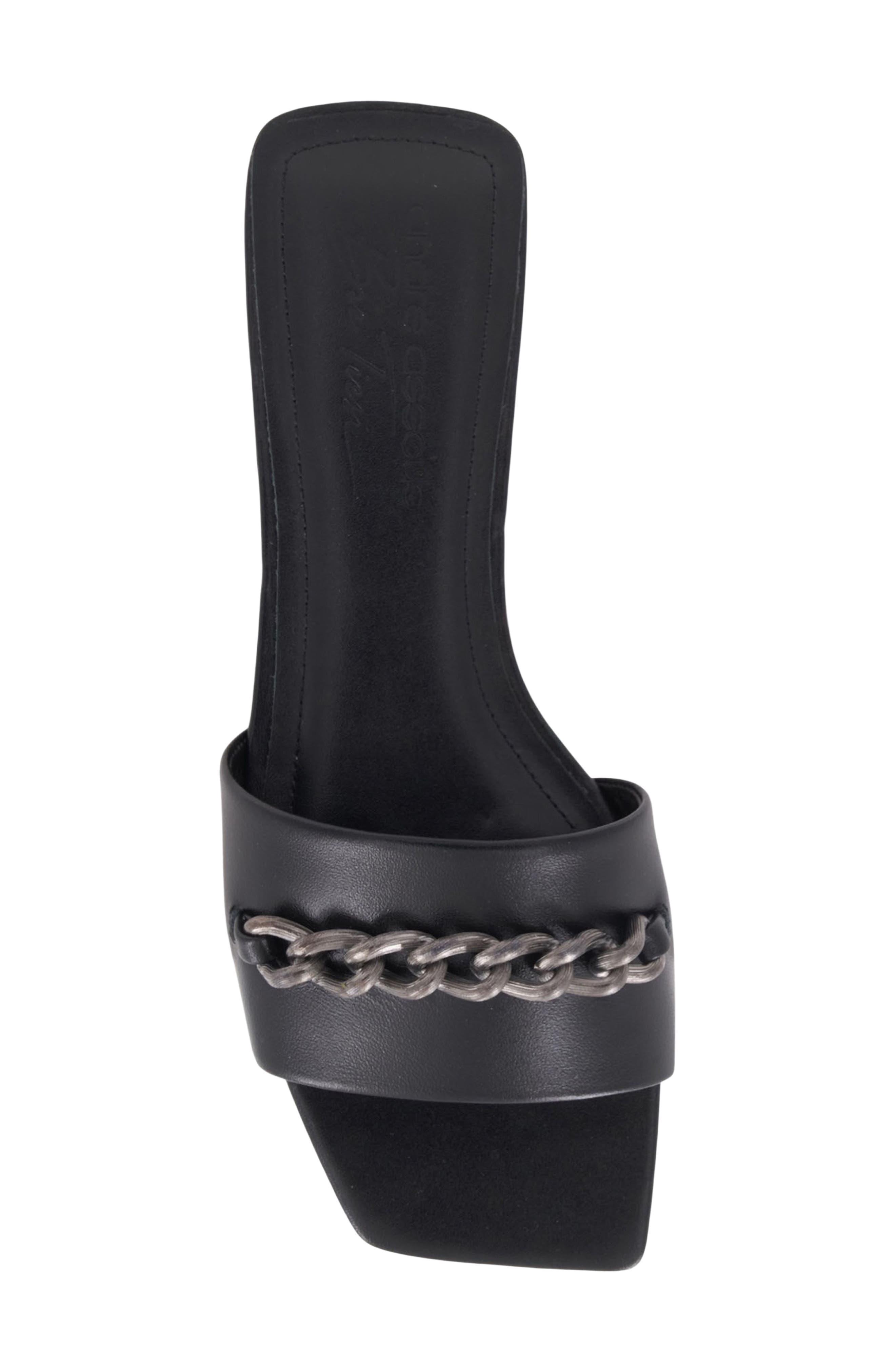 Alia Leather Slide Sandal, Alternate, color, BLACK LEATHER