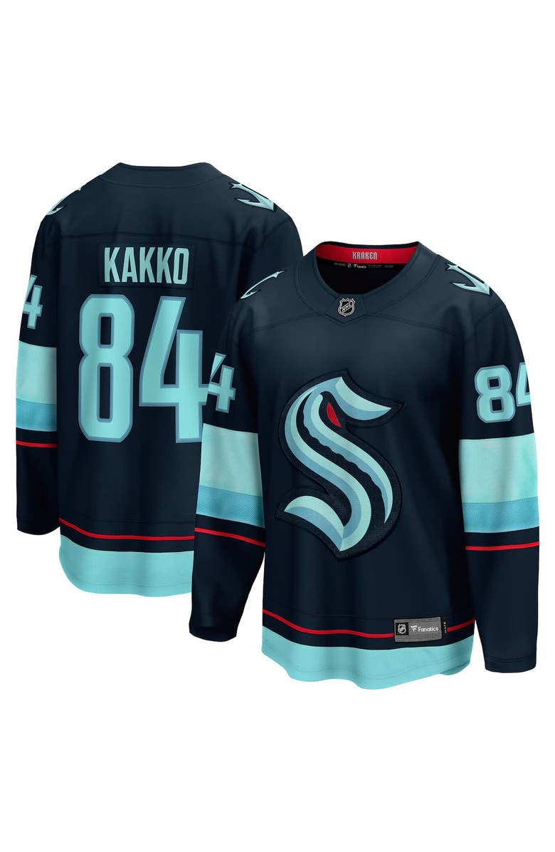 FANATICS Men's Fanatics Kaapo Kakko Deep Sea Blue Seattle Kraken Home Breakaway Player Jersey, Alternate, color, 