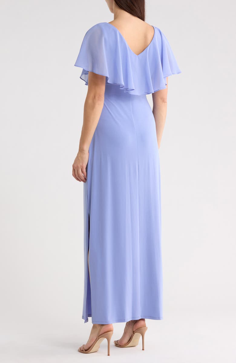 Connected Apparel Flutter Sleeve V-Neck Dress, Alternate, color, Periwinkle