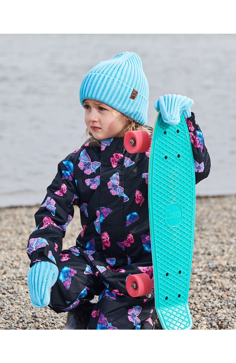 Deux par Deux Girl's Cuffed Knit Hat Light Blue, Alternate, color, 