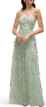 Dessy Collection Floral Embroidered Gown