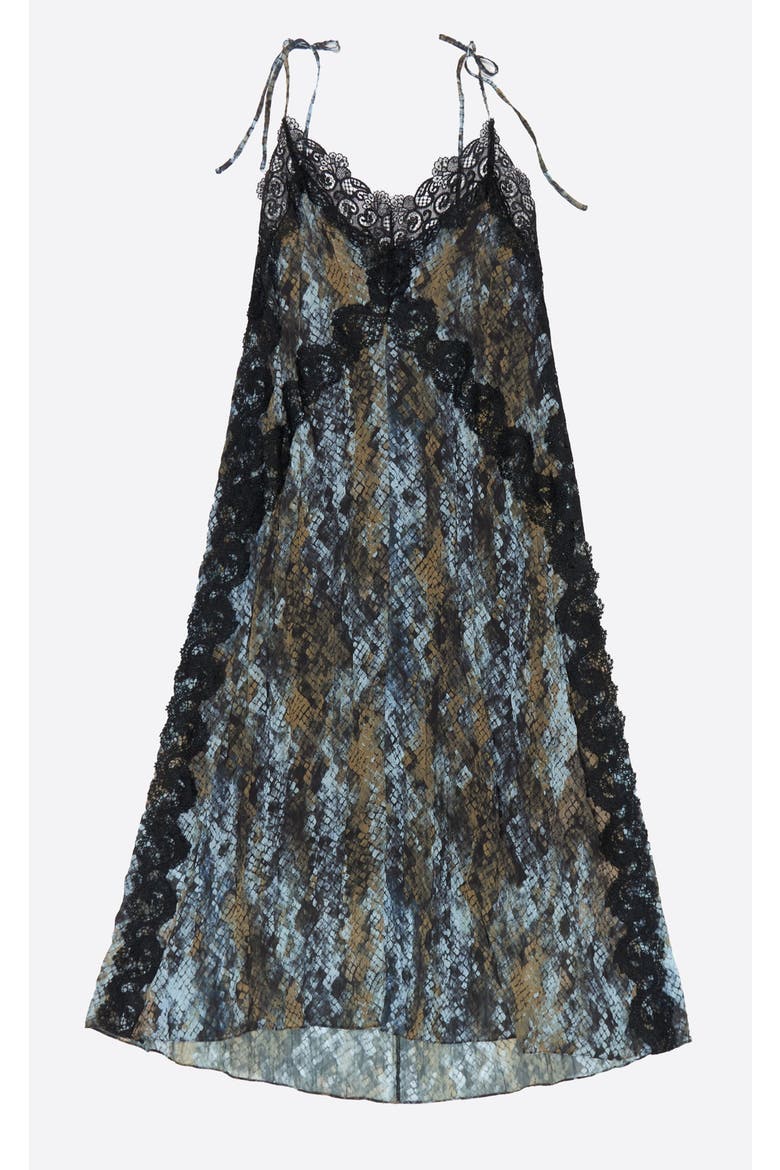 Fluid Lace Dress, Alternate, color, SNAKE KHAKI