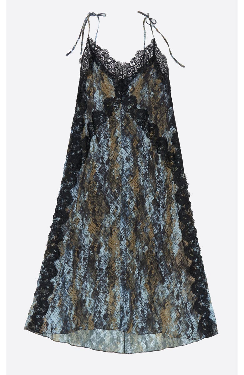 Bimba y Lola Fluid Lace Dress, Alternate, color, Snake Khaki