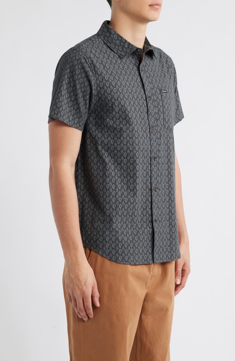 Brixton Charter Short Sleeve Stretch Cotton Blend Button-Up Shirt, Alternate, color, 