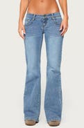 EDIKTED Girla Low Rise Flare Leg Jeans
