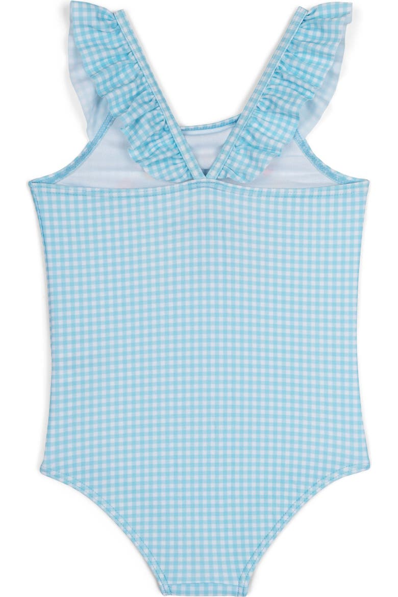 Frozen One Piece Swimsuit and Bucket Hat Set, Alternate, color, Light Blue Anna Elsa