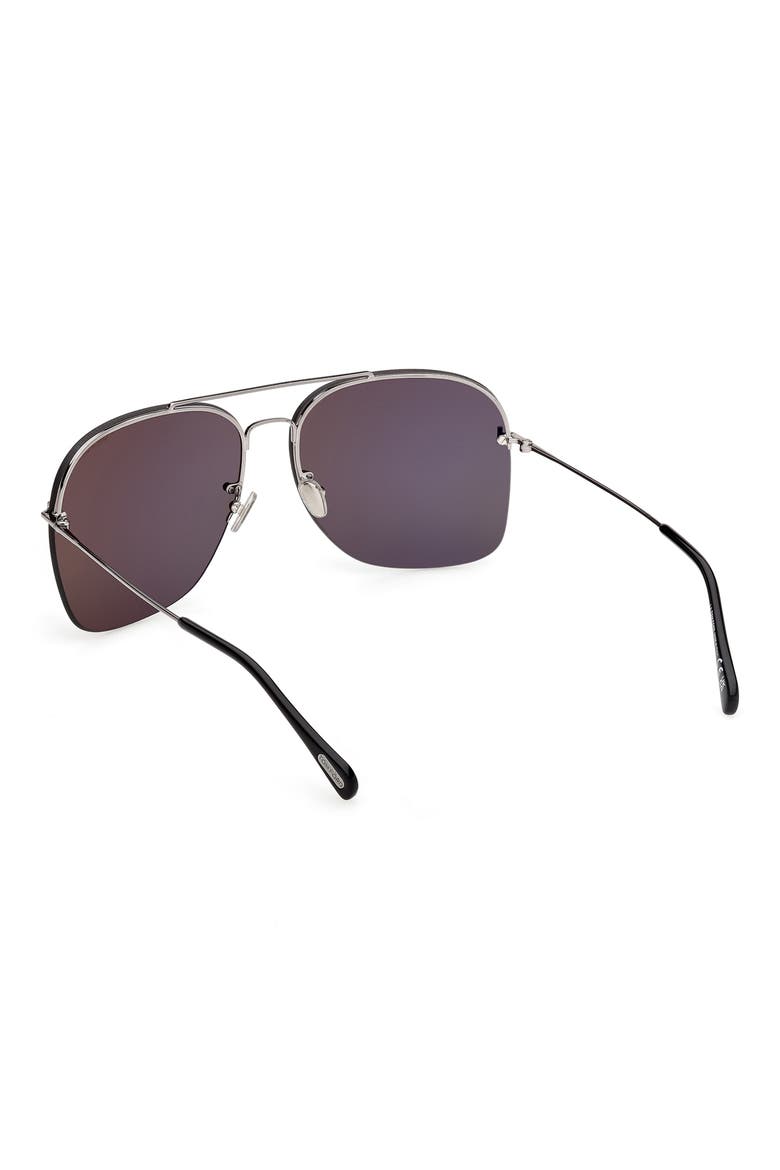 Mackenzie 64mm Oversize Pilot Sunglasses, Alternate, color, SHINY PALLADIUM / SMOKE