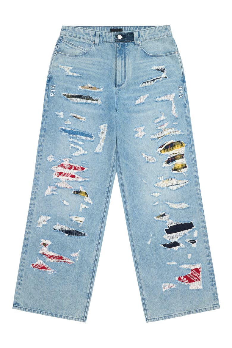 Franco Rip & Repair Wide Leg Jeans, Alternate, color, FRAYED INDIGO