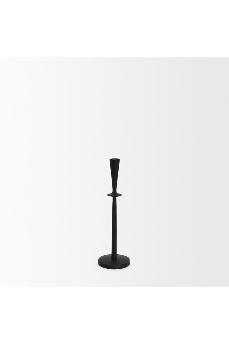 Qwin Cast Aluminum Candle Holder, Alternate, color, Black
