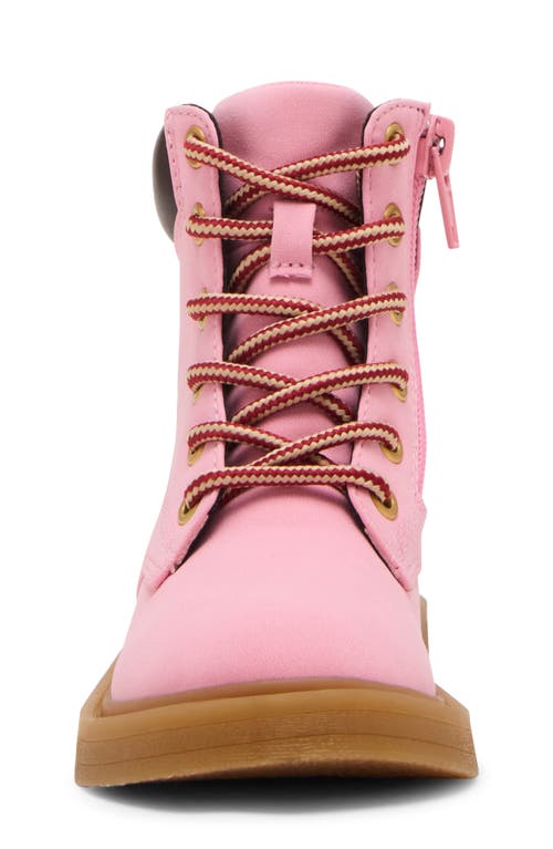 Steve Madden Kids' Tjumble Lace-up Bootie In Pink