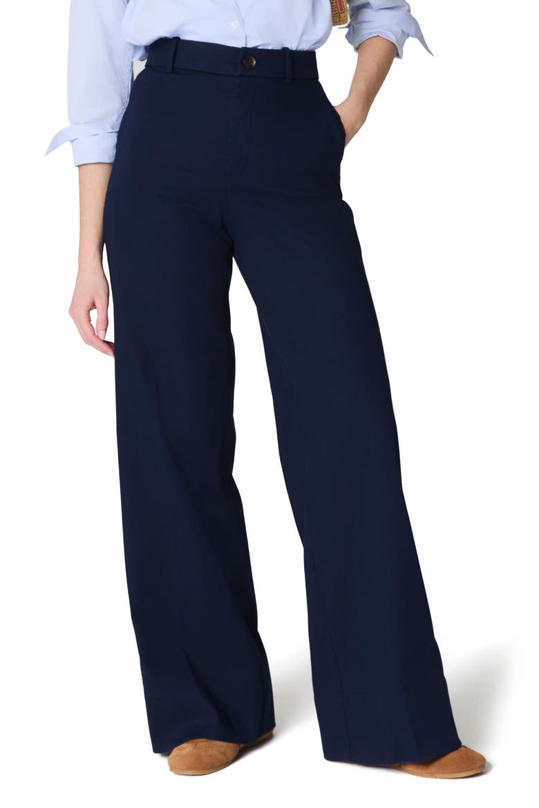 SPANXsupersmooth™ Stretch Twill Wide Leg Pant, Main, color, TIMELESS NAVY