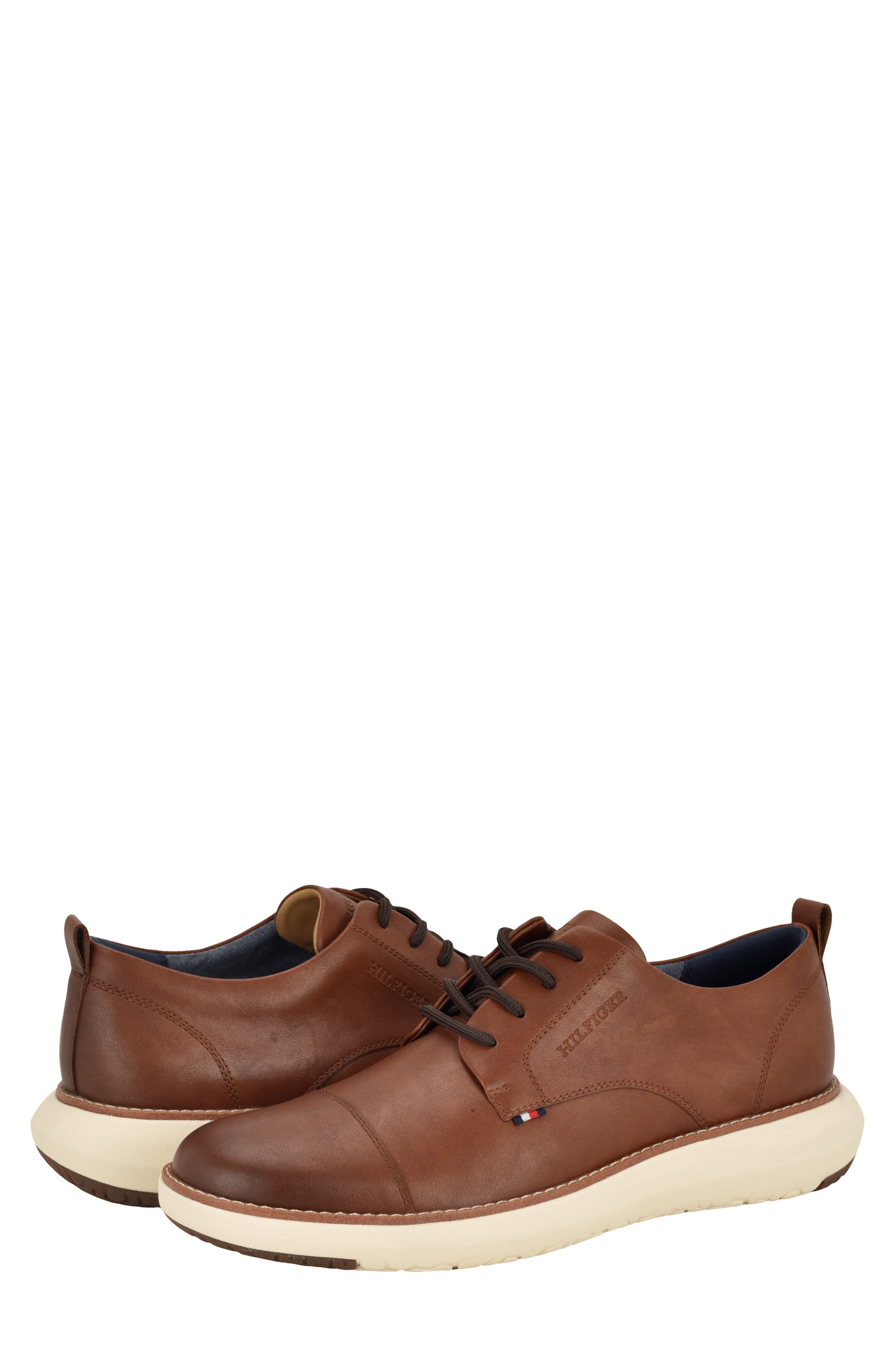 Tommy Hilfiger <p>Fader Faux Leather Cap Toe Derby (Men)</p>, Alternate, color, Medium Brown