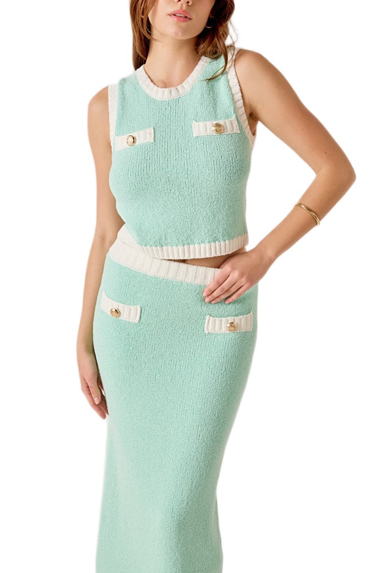 Knit Maxi Skirt, Alternate, color, MINT COMBO