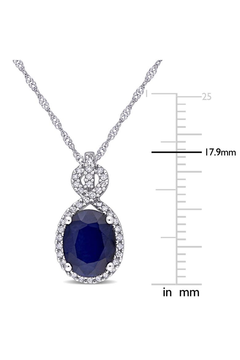 Gemstone & Diamond Infinity Halo Necklace 10K, Alternate, color, Sapphire