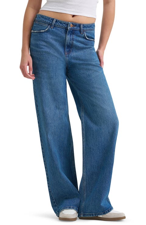 Western High Waist Wide Leg Jeans (Sparrow)