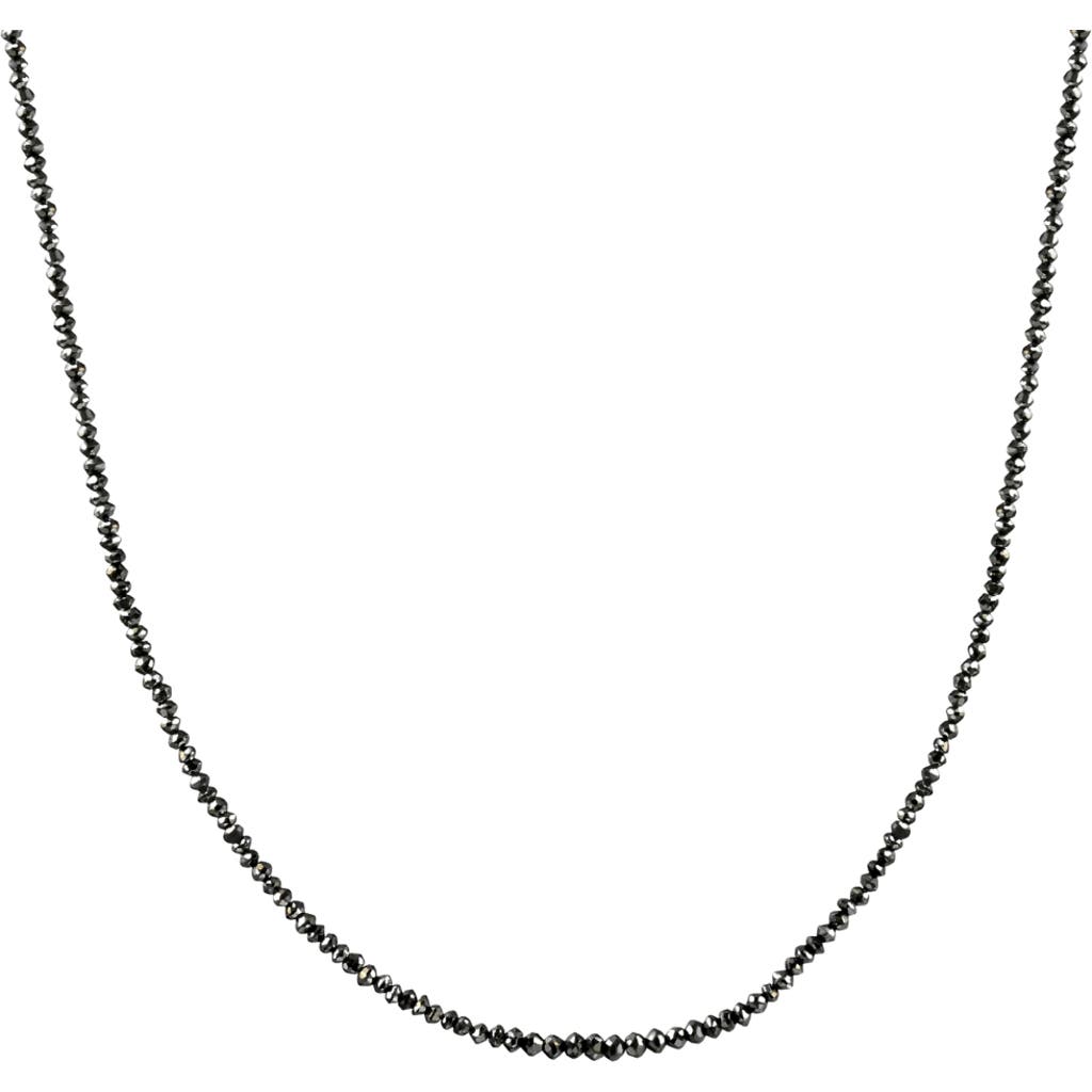 Bliss Diamond 15ct Tw Black Diamond Necklace 16" With 2" Extended 18k Gold In 18k White Gold
