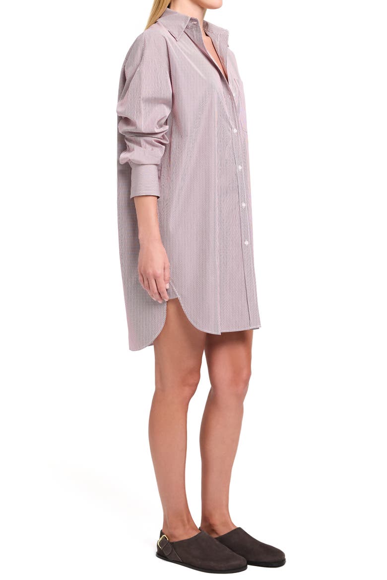 Big Joe Stripe Shirtdress, Alternate, color, WHITE / WINE