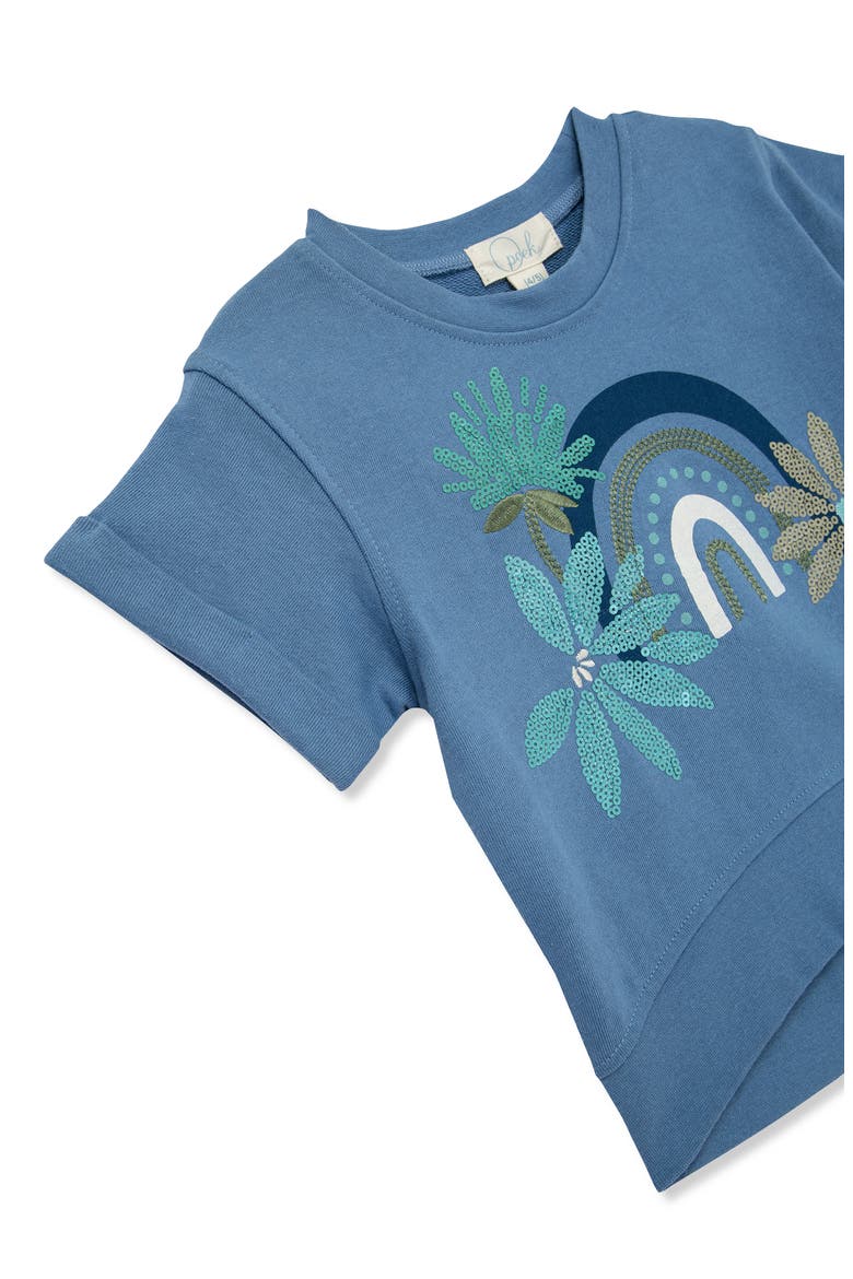 Kids' Graphic T-Shirt & Printed Leggings Set, Alternate, color, BLUE