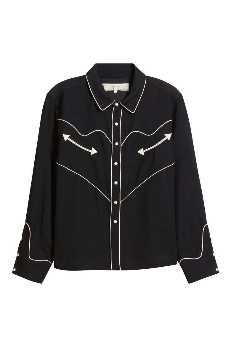 The Western Shirt, Alternate, color, BLACK W/ CREAM