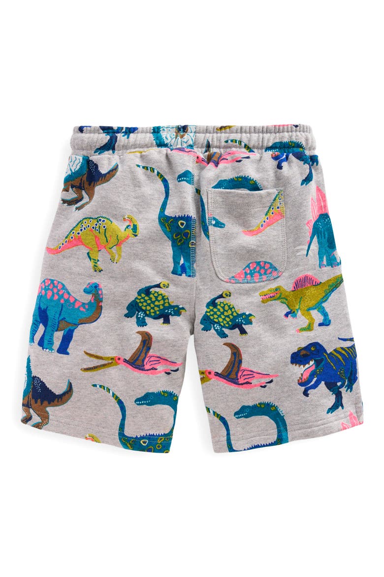 Kids' Dino Print Cotton Jersey Shorts, Alternate, color, GREY DINOS