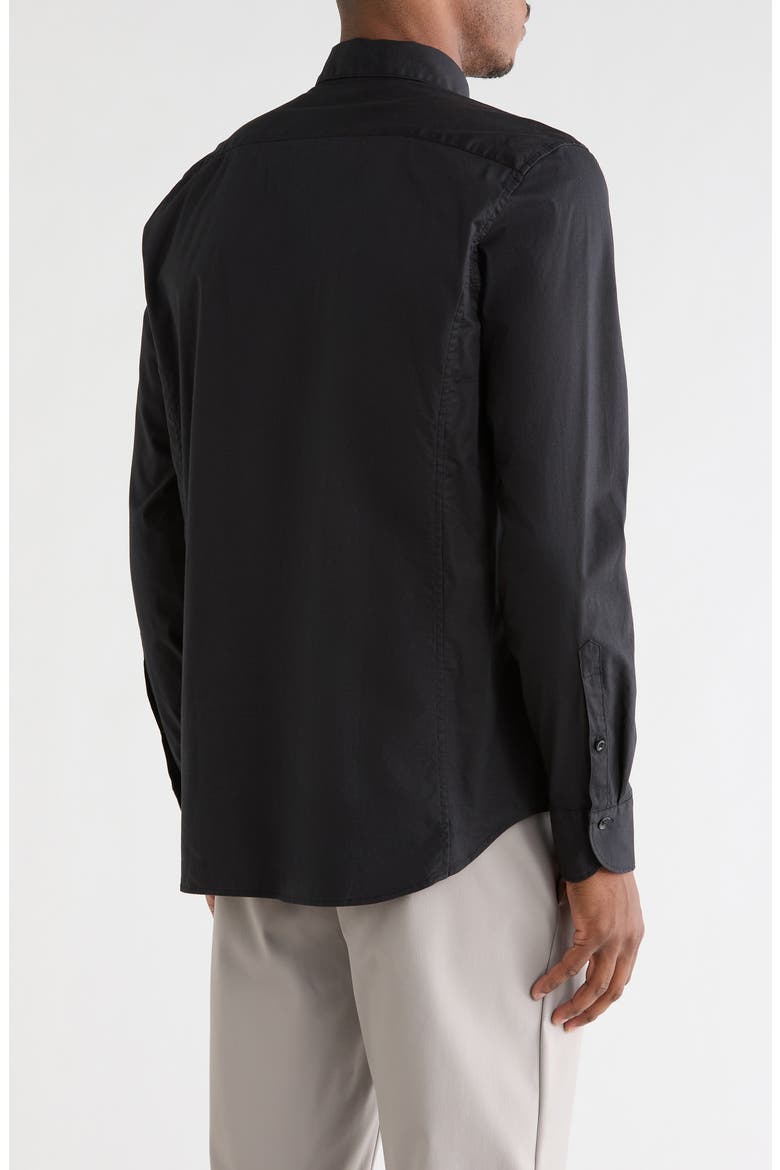 Zane Stretch Cotton Button-Up Shirt, Alternate, color, BLACK
