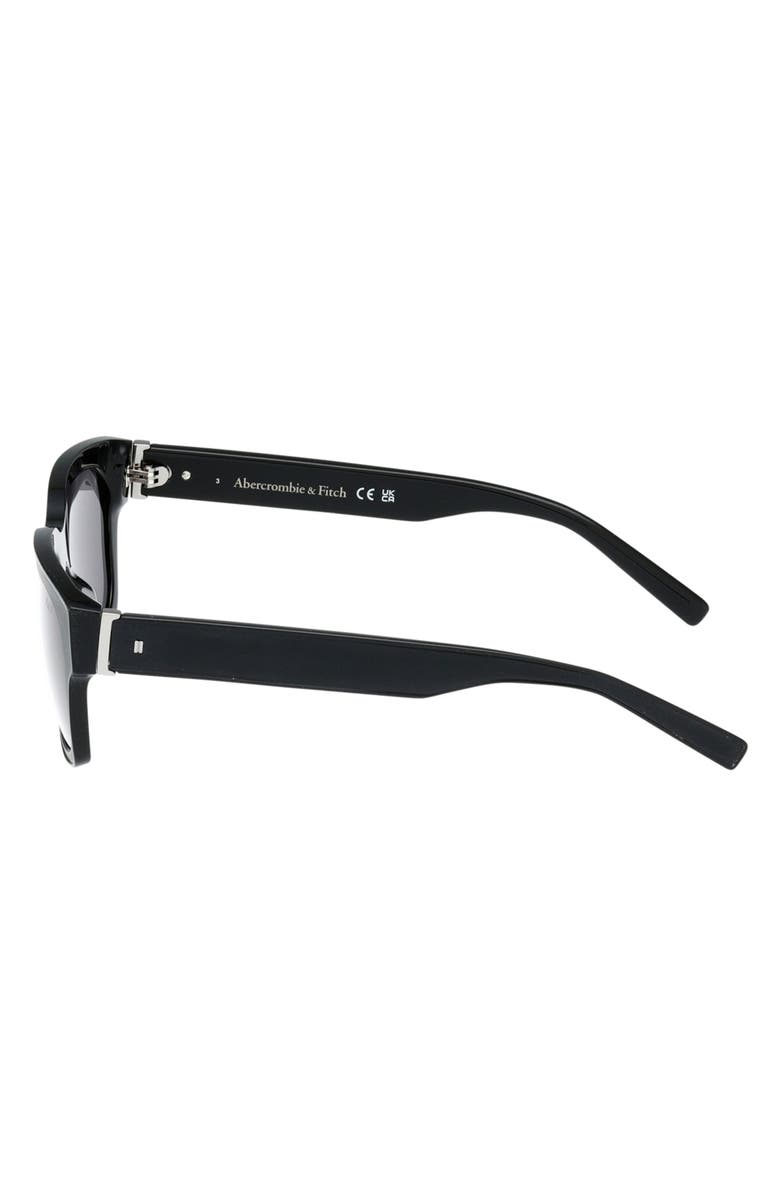 ABERCROMBIE & FITCH 52mm Square Sunglases, Alternate, color, Shiny Black / Smoke