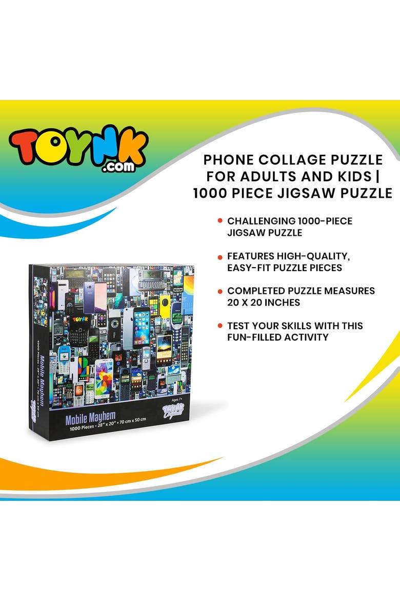 Mobile Mayhem Cell Phone Collage Puzzle | 1000 Piece Jigsaw Puzzle, Alternate, color, Multi-Color