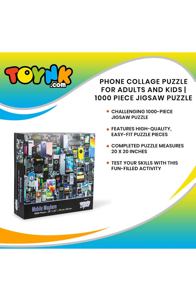 Toynk Mobile Mayhem Cell Phone Collage Puzzle | 1000 Piece Jigsaw Puzzle, Alternate, color, Multi-Color