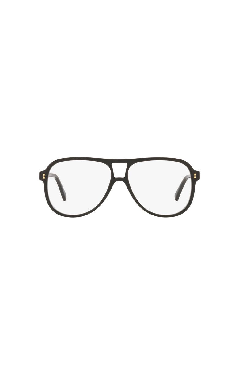 Gucci 57mm Pilot optical glasses, Alternate, color, Black