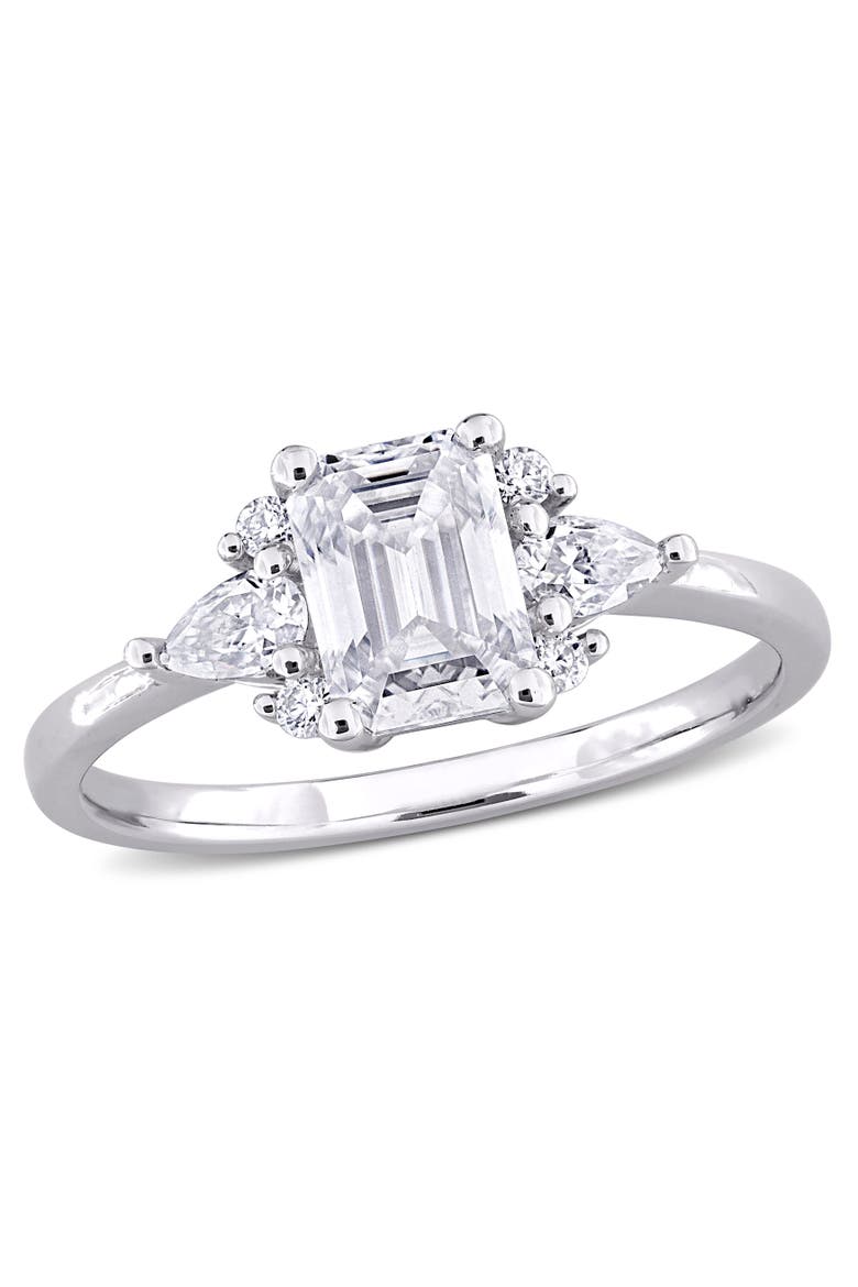 Moissanite Engagement Ring Sterling Silver, Main, color, Sterling Silver