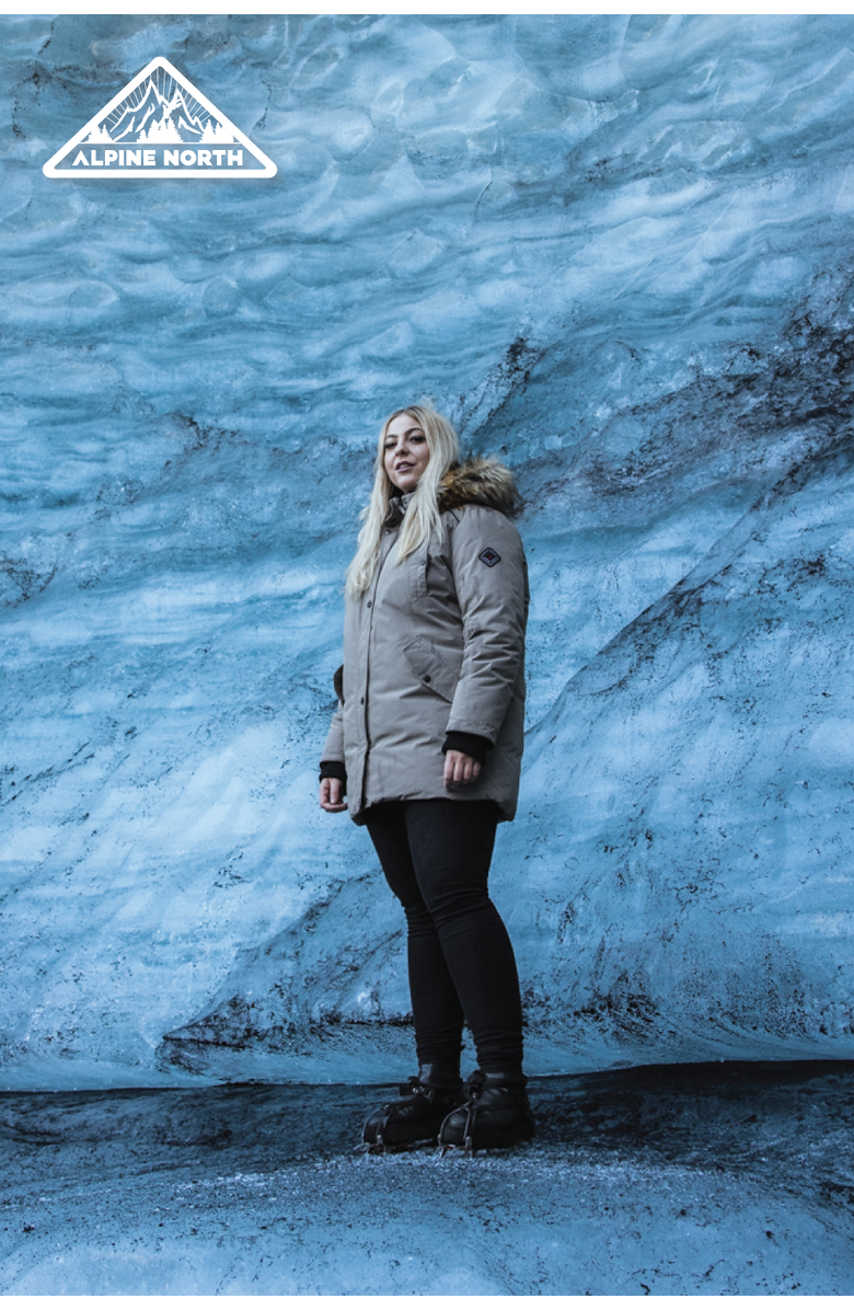 Alpine North LAURENTIAN PLUS SIZE - Vegan Down Long Parka Winter with Faux Fur Hood, Alternate, color, Black