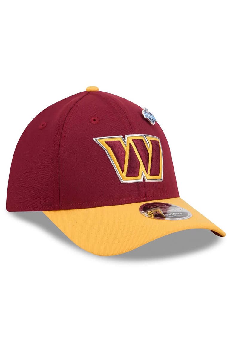 Men's New Era  Burgundy/Gold Washington Commanders 2026 NFL Draft 39THIRTY M-Crown Flex Hat, Alternate, color, Burgundy