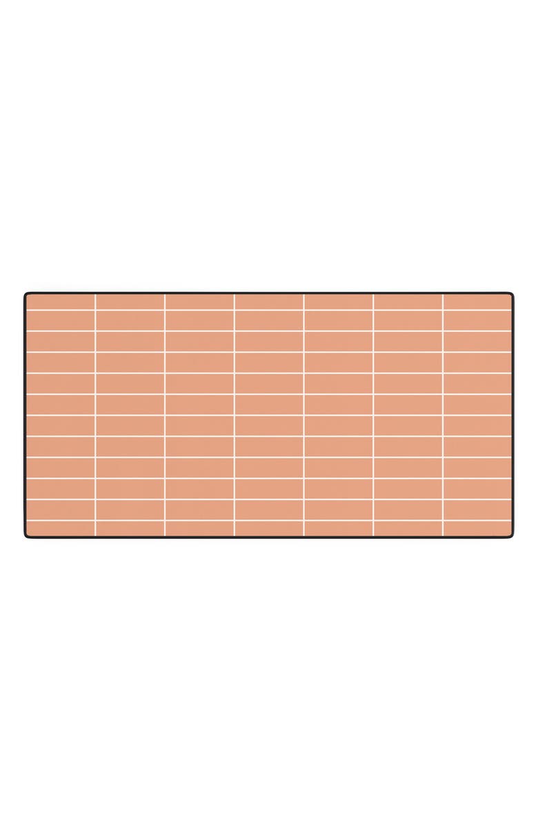 Deny Designs Grid XXV Peach Fuzz Desk Mat, Main, color, Orange