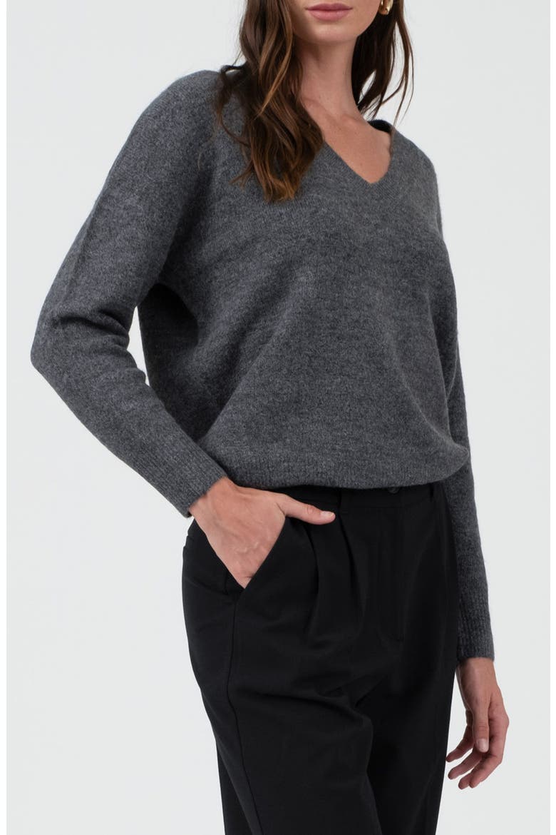 Drop Shoulder Sweater, Alternate, color, CHARCOAL