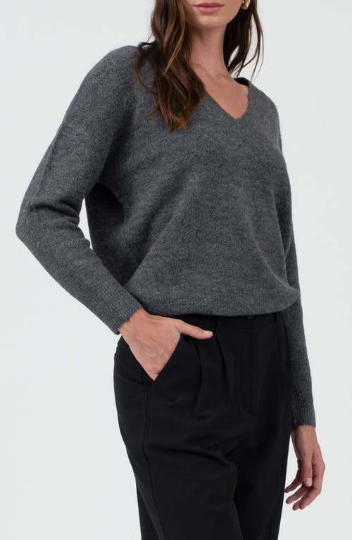 Blu Pepper Drop Shoulder Sweater In Charcoal