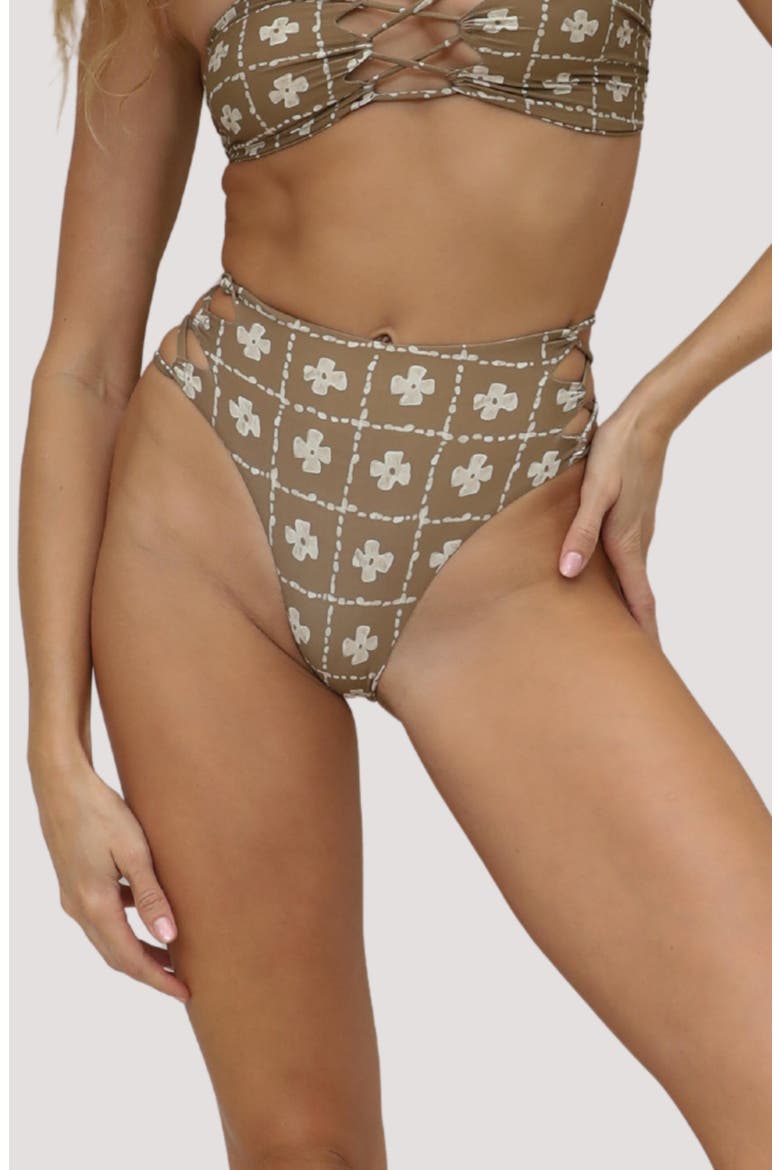 Theo High Waist Bikini Bottoms, Main, color, VISTA FLOWER