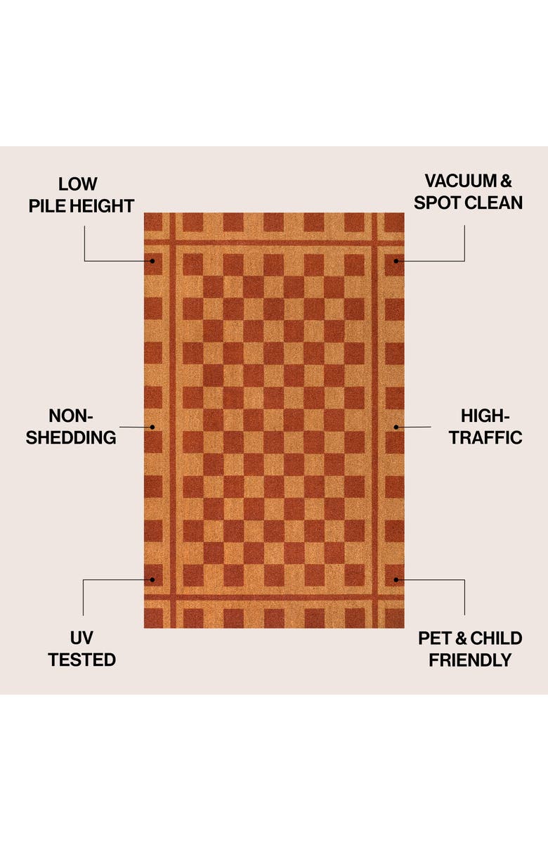 JONATHAN Y Peater Classic Casual Commerical Natural Coir Mat Indoor/Outdoor, Alternate, color, Natural Red