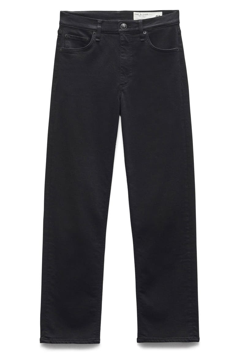 Flexi Harlow Mid Rise Ankle Straight Leg Jeans, Alternate, color, BLACK