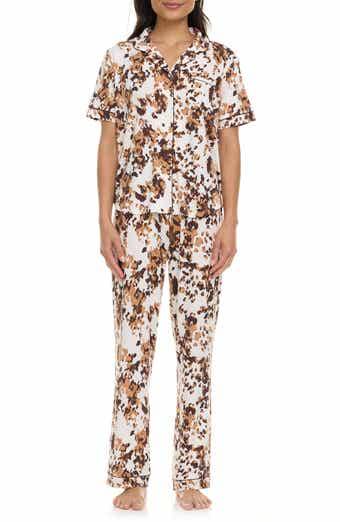 Flora By Flora Nikrooz Gabriella Short Sleeve Button-Up Shirt & Pants Pajamas