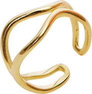 Spero London Wavy Lines Sterling Silver Wave Ring